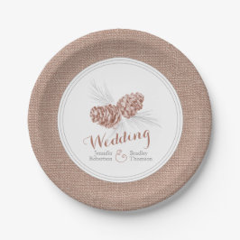 Teller aus braunem Winterkiefer