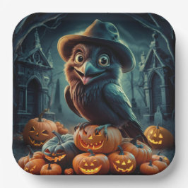 Teller aus Karton Serie 1 Krähe 02