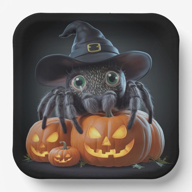 Teller aus Karton Serie 1 Spider 02 (Vorderseite)