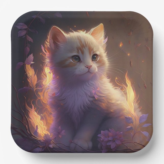 Teller aus Katzenpappe (Vorderseite)