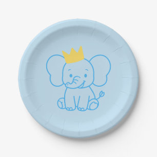 Teller aus Papier "Kleiner Prinz Elefant Baby Show