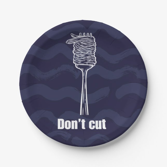 Teller aus Pappe - Don’t Cut – Spaghetti Humor (Vorderseite)