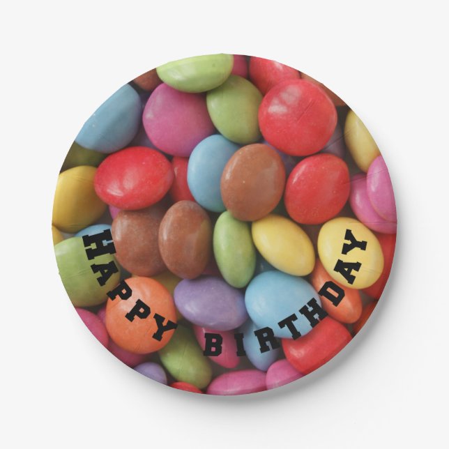 Teller aus Regenbogenbonbons (Vorderseite)