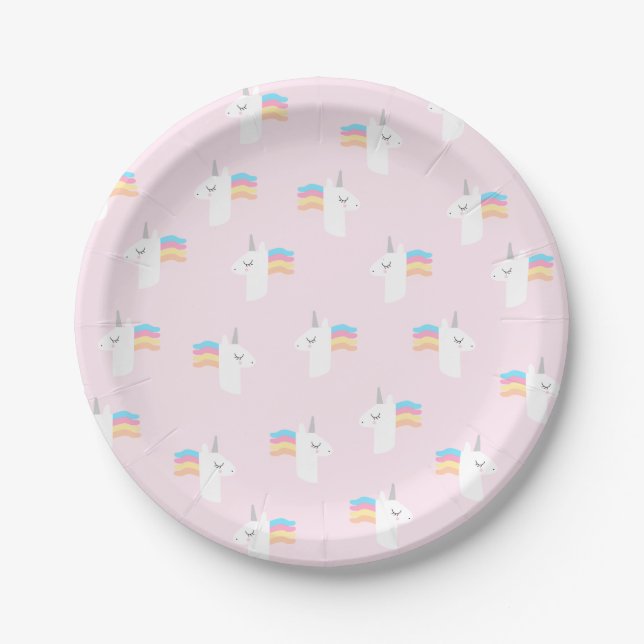 Teller aus rosa Einhornpapier (Vorderseite)
