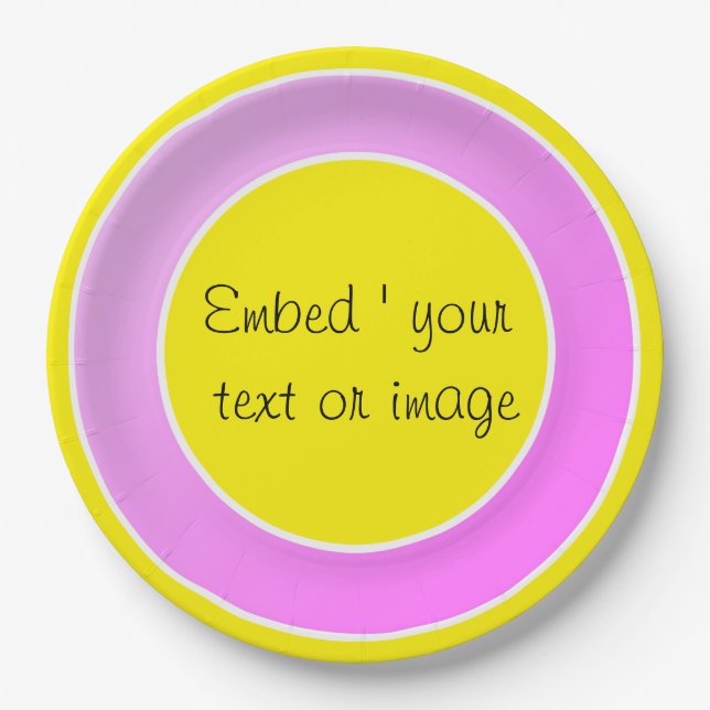 Teller aus rosa Papier (Vorderseite)