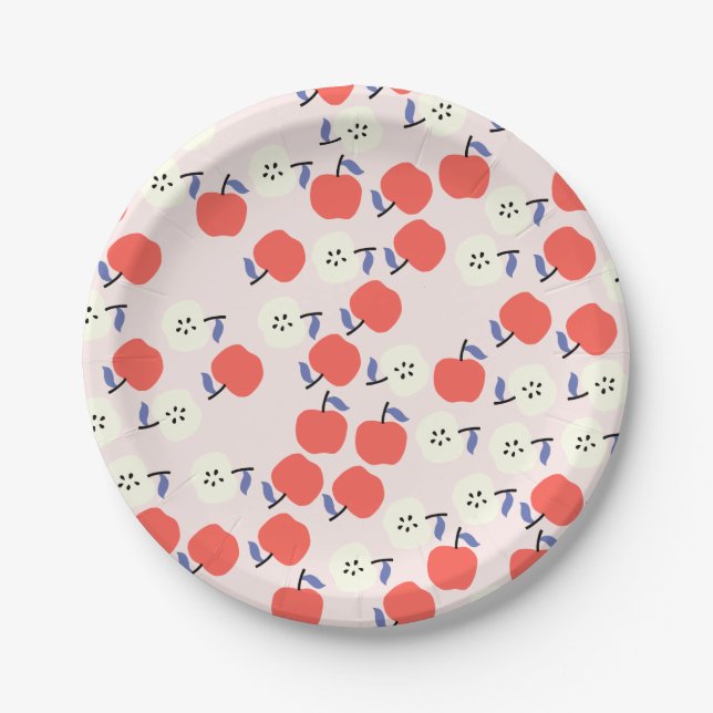 Teller aus rotem Apfelpapier (Vorderseite)