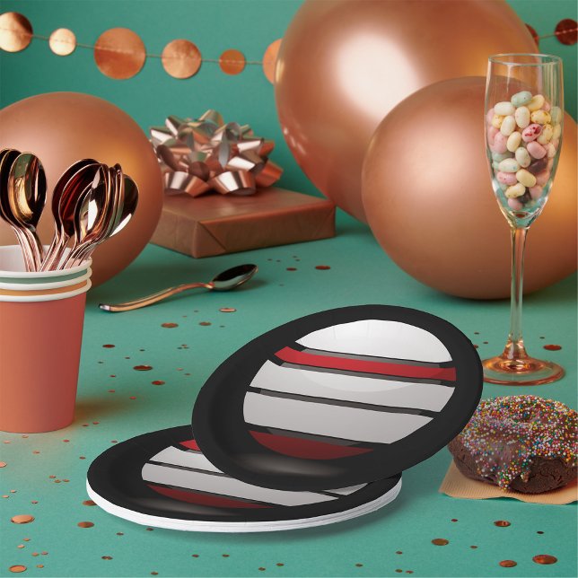 Teller aus rotem und weißem Drossel-Symbol (Von Creator hochgeladen)