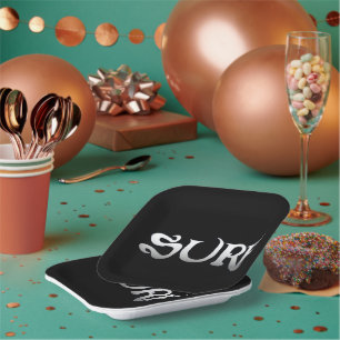 Teller aus schwarzem Quadrat