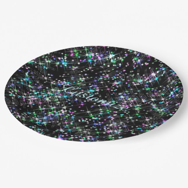 Teller aus schwarzem Star-Staubpapier (Schrägansicht)