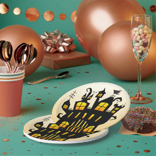 Teller aus Spuk Haus und Modempapier