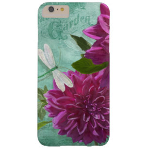 Teller-Dahlie-Blumen der Libellen-w lila Barely There iPhone 6 Plus Hülle