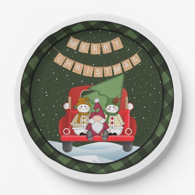 Teller des Santa Gnome und Snowmen Paper (Vorderseite)