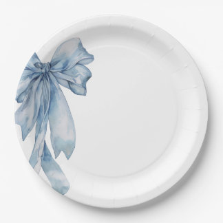 Teller für blaues Bow Paper