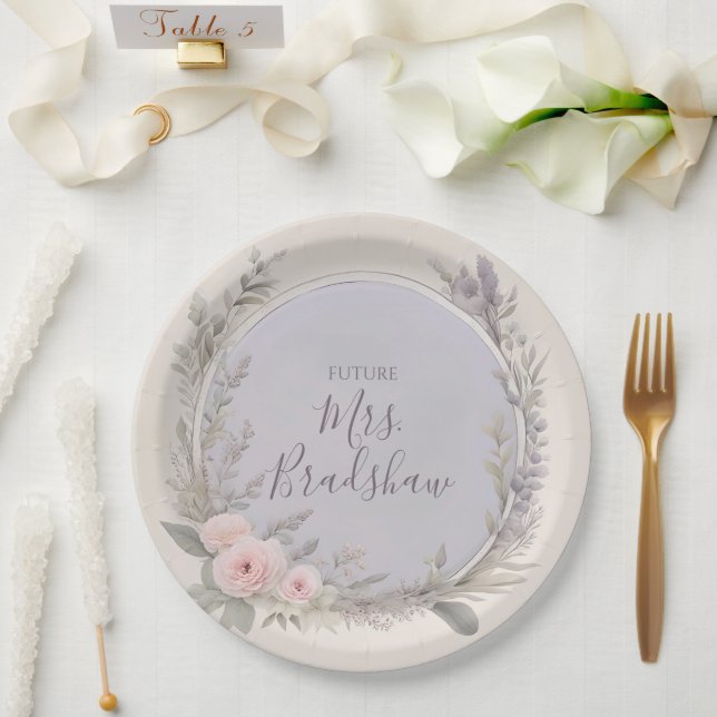 Teller für Blumenpapier mit Lavendel und Blush (Hochzeit)