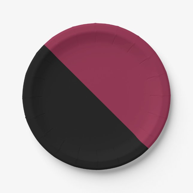 Teller für Farbblöcke (Schwarz und Berry Rot) (Vorderseite)