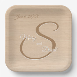 Teller für Hochzeitspapier aus Pine-Holz