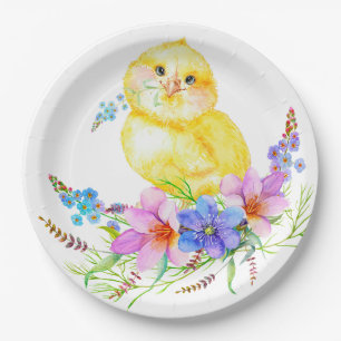 Teller für kleine, florale Babydusche