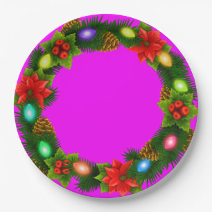 Teller für Lila Weihnachtspapier für Party 9"