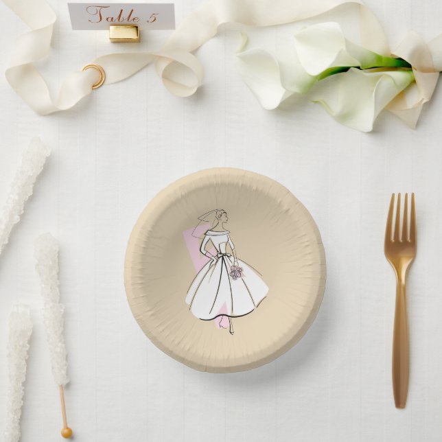 Teller für neutrales Papier der Mode-Bride (Hochzeit)