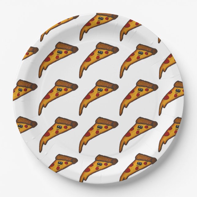 Teller für Pizza-Party aus Papier (Vorderseite)