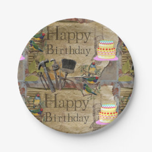 Teller, gute Werkzeuge zum Geburtstag Pappteller