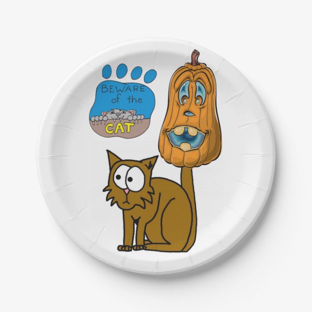 Teller Halloween, Katze (Vorderseite)