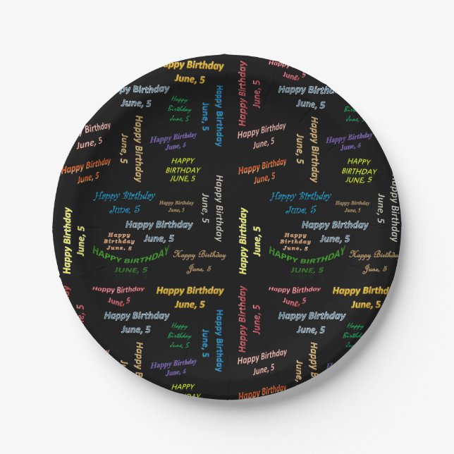 Teller Juni, 5 Geburtstag (Vorderseite)