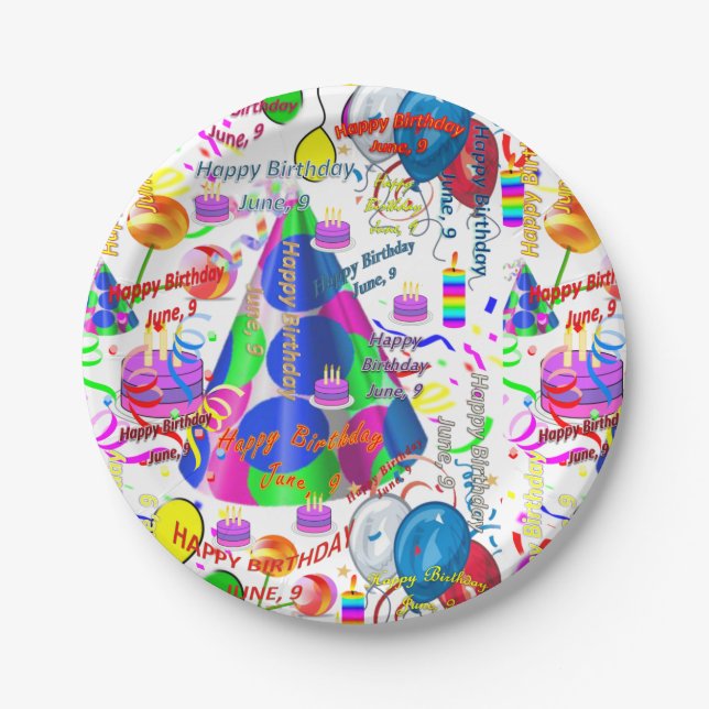 Teller Juni, 9. Geburtstag (Vorderseite)