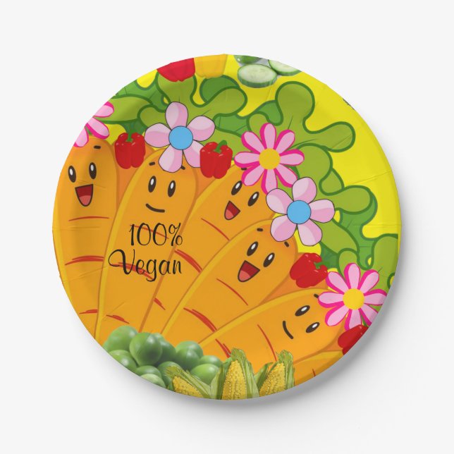 Teller, Karottenerden 100% Vegan Pappteller (Vorderseite)