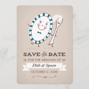 Teller läuft mit Löffel Hochzeit Termin retten Save The Date