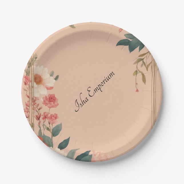 Teller mit Blumenmotiven (Vorderseite)