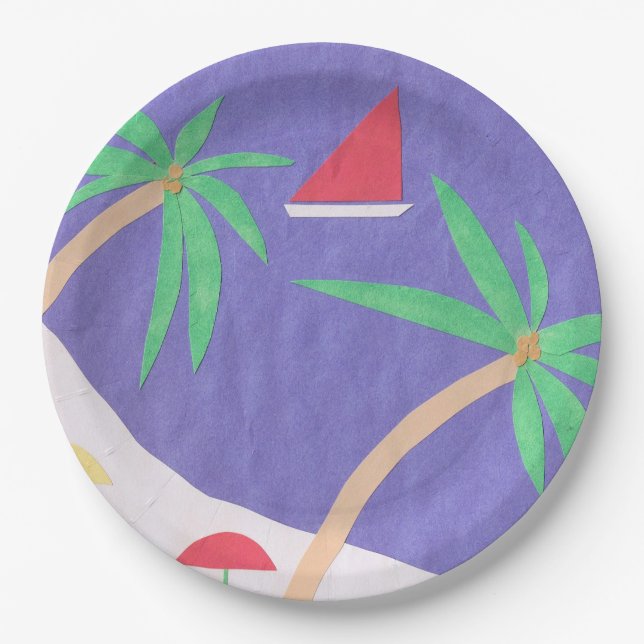 Teller mit einer Beachlandschaft (Vorderseite)