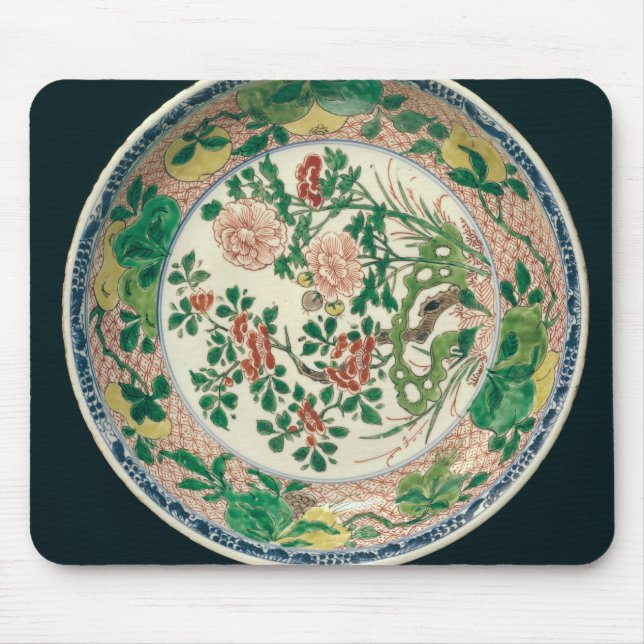 Teller mit famille verte Dekoration Mousepad (Vorne)