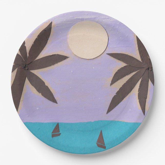 Teller mit Palm Tree Design (Vorderseite)