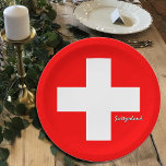 Teller, Party, Sport, Schweiz Pappteller<br><div class="desc">Paper Tellers: Swiss Flag & Switzerland Party - Liebe mein Land,  Vatertag,  Urlaub,  Patrioten / Sportfans</div>