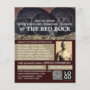 Teller, Personal Trainer, Gymnastikwerbung Flyer