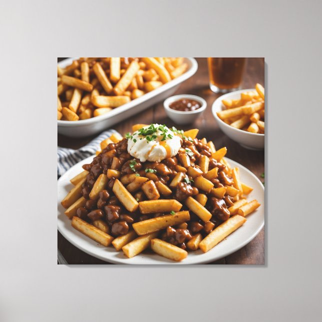 Teller Poutine Leinwanddruck (Vorderseite)