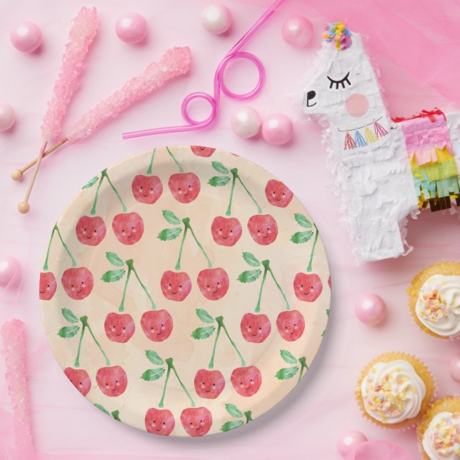 Teller Sweet Red Cherry Delicate Muster (Party)