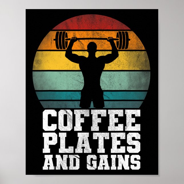 Teller und Gewinne des Kaffees - Retro-Gewichtsbel Poster (Vorne)
