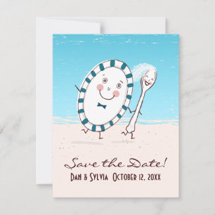 Teller und Löffel Hochzeitseinladung Save The Date