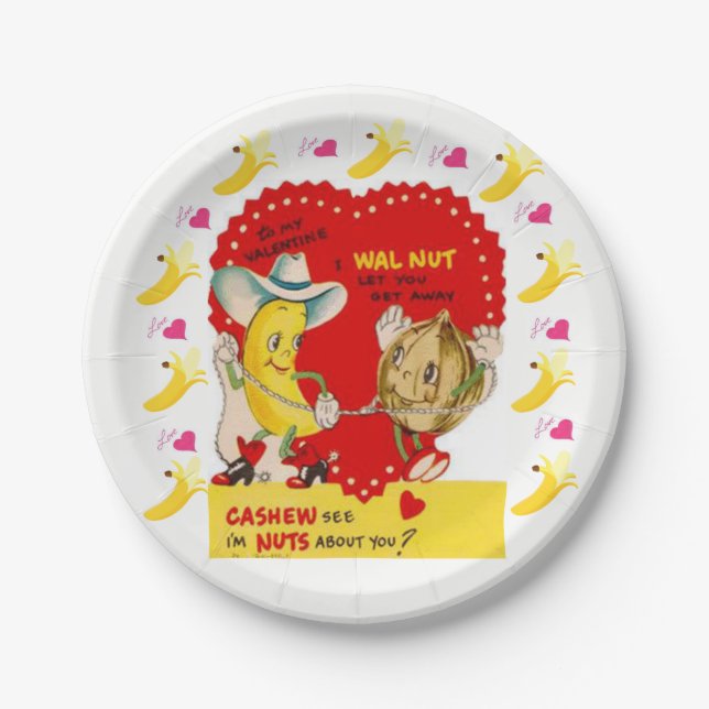 Teller Valentinstag Bananen Cashew (Vorderseite)