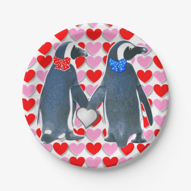 Teller Valentinstag, Pinguin (Vorderseite)
