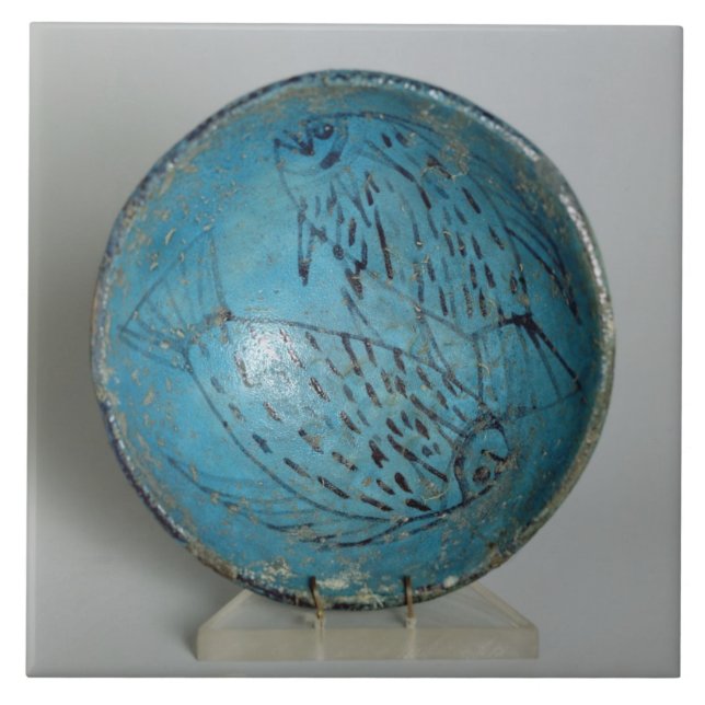 Teller verziert mit Fischen (Faience) Fliese (Vorderseite)