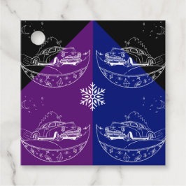 Teller von Auto- und Baumpapier Geschenkanhänger