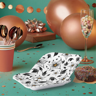 Teller von Black Floral Art