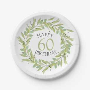 Teller von botanischen Grünfolienblättern