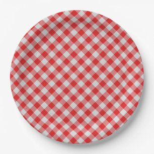 Teller von Classic Red und White Gingham Paper