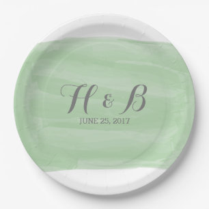 Teller von Hochzeitspapier für grünes Wasser