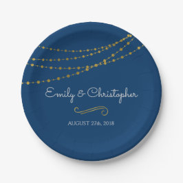 Teller von Navy Blue und Gold Foil String Lights