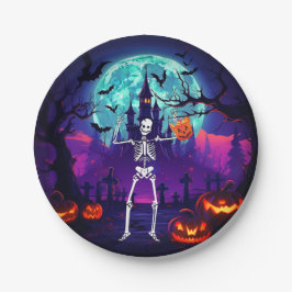 Teller von Skelettpapier tricken oder behandeln